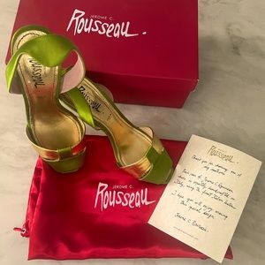 Jerome C. Rousseau Green Slingback Sandals